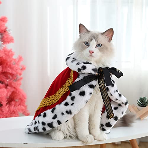 Lovelyshop Pet Serial Lux Mantel für Katzen und Hunde, für Halloween-Kostüme, König, Königin, Prinz und Prinzessin, Cosplay-S Rot von Lovelyshop