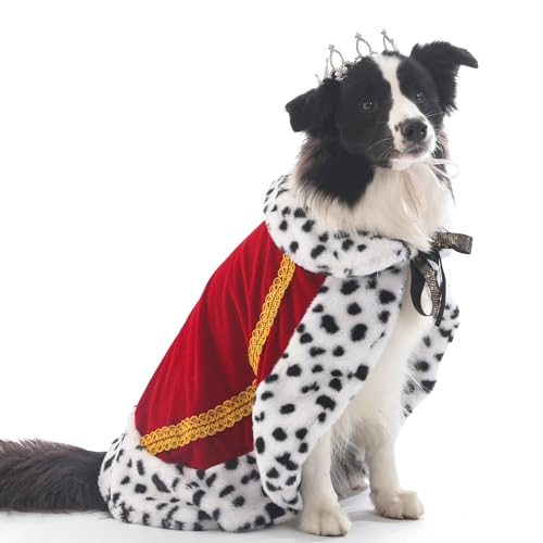 Lovelyshop Pet Serial Lux Mantel für Katzen und Hunde, für Halloween-Kostüme, König, Königin, Prinz und Prinzessin, Cosplay-L Rot von Lovelyshop