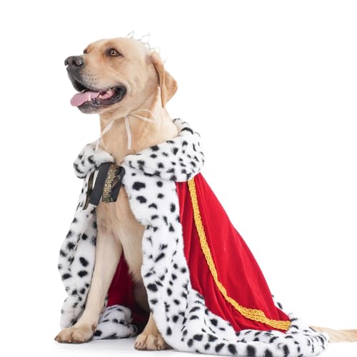 Lovelyshop Pet Serial Lux Mantel für Katzen und Hunde, für Halloween-Kostüme, König, Königin, Prinz und Prinzessin, Cosplay-XL Rot von Lovelyshop