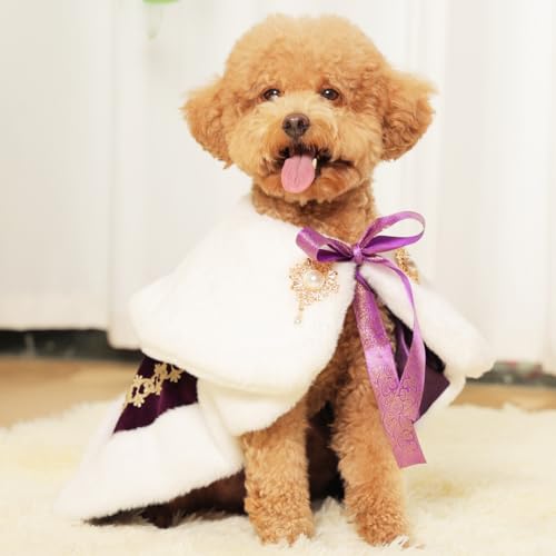 Lovelyshop Pet Serial Royal Coronation Style Weißer Kunstfell-Umhang für Halloween-Kostüme, Königin, Prinz und Prinzessin, Cosplay, Größe S Lovelyshop Pet Serial Royal Coronation Style Weißer Kunstfell-Umhang für Halloween-Kostüme, Königin, Prinz und Prinzessin, Cosplay, Größe S von Lovelyshop