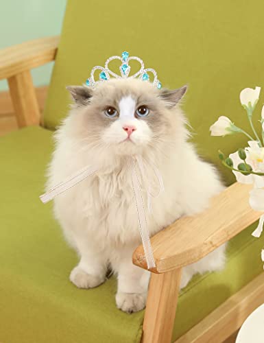 Lovelyshop Haustierserie Blau Edelstein Strass Hund/Katze Tiara Krone für Kostüm Haarschmuck -Mittlere Größe von Lovelyshop