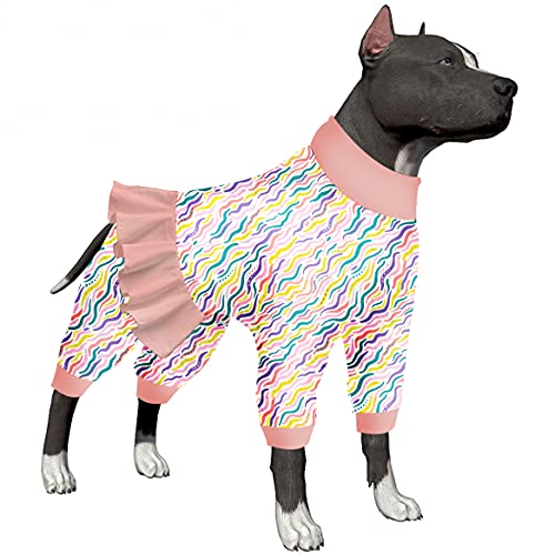Haustier-Pyjama für große Hunde – Hundebody mit hohem Kragen, Baumwolle, Wüstenströme, Küstendruck, großer Hunde-Pyjama, Unterhemd für Hundekleider, Größe M von LovinPet