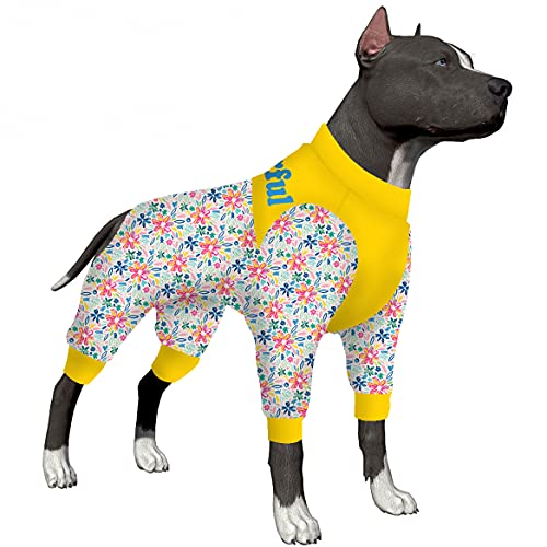 LovinPet 6fa Jumpsuits für große Hunde, postoperative Pyjamas für Hunde, Kleidung, Pullover und Hundemantel, sommerliches Glanzrosa, Gelb, Grün, Blau, Weiß von LovinPet