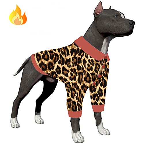 LovinPet Doberman leichter Mantel für Hunde – weicher und verbesserter leichter Stoff Rohholz Leopardenmuster Hundekleidung, modisches Hunde-Flanellhemd, geeignet für Hunderassen, Haustiere, XL von LovinPet
