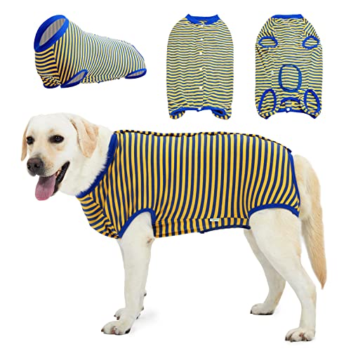 LovinPet Full Coverage Hunde-Body – Wundschutz, chirurgische Erholung, kuscheliger Anzug für Bauchwunden nach Operationen, Anti-Leck-Hunde-Einteiler, kurze Beine, M von LovinPet