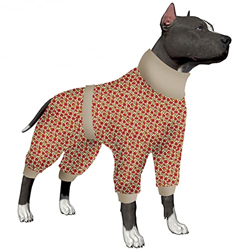 LovinPet Haustier-Outfits, postoperativer Jumpsuit für Hunde, reflektierender Riemen, vollständige Abdeckung, atmungsaktiver und elastischer Schlafanzug, für große Hunde von LovinPet