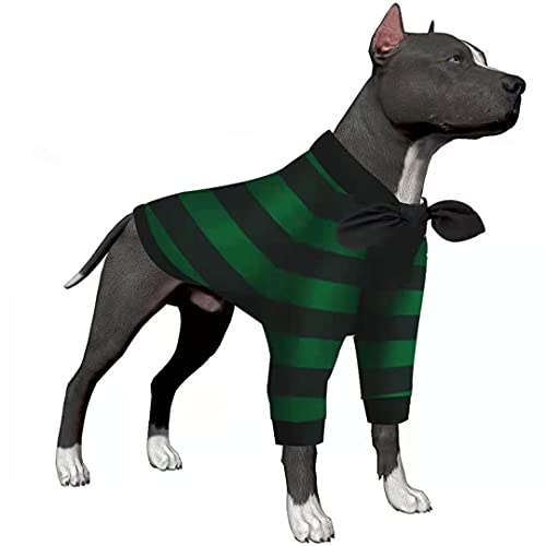 LovinPet Hunde-Baumwoll-Overall für große große Hunde, Baumwollhemd/Streifen, leicht, 2-Beine, Hunde-Baumwolle, Sonnenschutz-Shirt, Pullover, Haustierangstlinderung von LovinPet