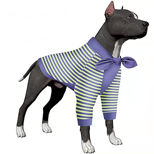 LovinPet Hunde-Baumwoll-T-Shirt für große große Hunde, Baumwolle, Shirt/Streifen, leicht, 2-Beine, Hunde-Baumwolle, Sonnenschutz-Shirt, Pullover, Haustierangstlinderung von LovinPet