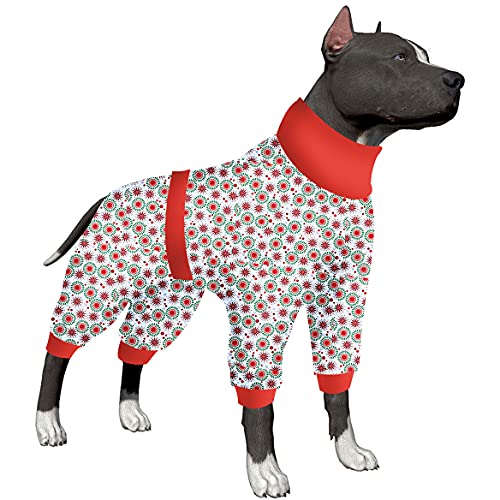 LovinPet Hunde-Pyjama für große Hunde, postoperativer Overall für Hunde, reflektierender Riemen, vollständige Abdeckung, atmungsaktiver und elastischer Schlafanzug für große Hunde von LovinPet