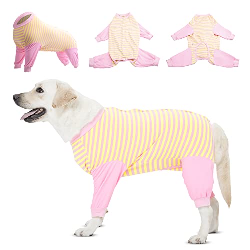 LovinPet Recovery Snugly Suit – Vollständige Abdeckung Hundebody Wundschutz chirurgische Erholung Shirt für Bauchwunden nach Operationen Anti-Lecken Hunde-Einteiler Ausschnitt Design von Bauch, Knöpfen, 3XL von LovinPet
