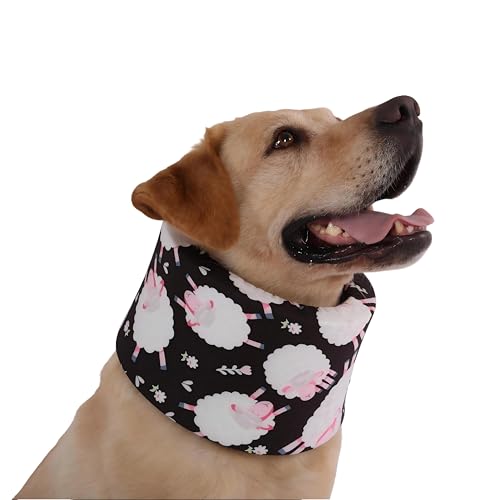 LovinPet Verstellbares Hundehalsband für mittelgroße und große Rassen, weiches Nackenkissen zur Leckprävention, Komfort nach Operationen und Wundpflege, passend für die meisten Hunde, Schaf-Aufdruck LovinPet Verstellbares Hundehalsband für mittelgroße und große Rassen, weiches Nackenkissen zur Leckprävention, Komfort nach Operationen und Wundpflege, passend für die meisten Hunde, Schaf-Aufdruck von LovinPet