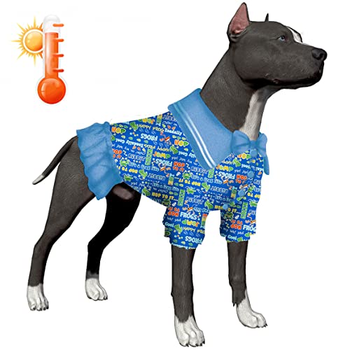 LovinPet f4fa Hundemantel, einfach zu tragen, fröhliche Frösche, Jump-Prints, Hundekleidung mit gemütlichem Hundefutter, warme Winterkleidung für kleine bis große Hunde von LovinPet