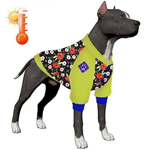 LovinPet f7fa Hundemantel, einfach zu tragen, Winterwald, Winter-Blumendruck, Hundekleidung mit gemütlichem Hundefutter, warme Winterkleidung für kleine bis große Hunde von LovinPet
