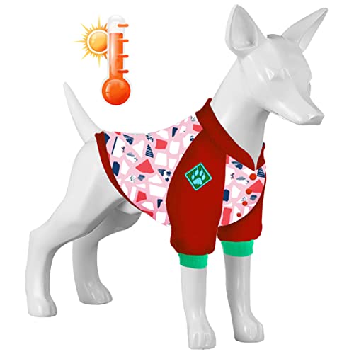 LovinPet f7fa Hundemantel, leicht zu tragen, salzgebackene Stücke, rosa/bunt bedruckte Hundekleidung mit gemütlichem Hundefutter, warme Winterkleidung für kleine bis große Hunde von LovinPet