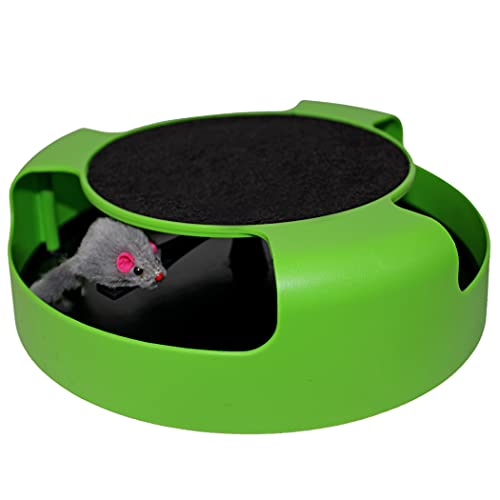 LOVINPUP Interaktives Katzenkratzspielzeug mit drehender Maus Spielzeug für Katzen, Spielzeug mit Kratzbrett und Laufmaus, lustiges Katzenstimulierendes Spielzeug, keine Batterien von LovinPup