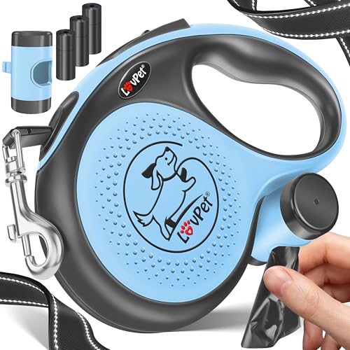 LOVPET® Hunde Rollleine 8m | Hundeleine für kleine & große Hunde 50kg | Ausziehbare Leine ergonomischer & Rutschfester Griff | Joggingleine 360° Leinenverlängerung | Laufleine Reflektierenden Maschen von Lovpet
