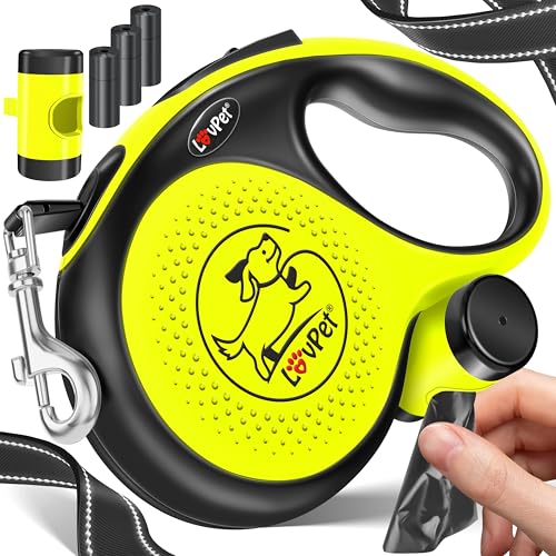 LOVPET® Hunde Rollleine 8m | Hundeleine für kleine & große Hunde 50kg | Ausziehbare Leine ergonomischer & Rutschfester Griff | Joggingleine 360° Leinenverlängerung | Laufleine Reflektierenden Maschen von Lovpet