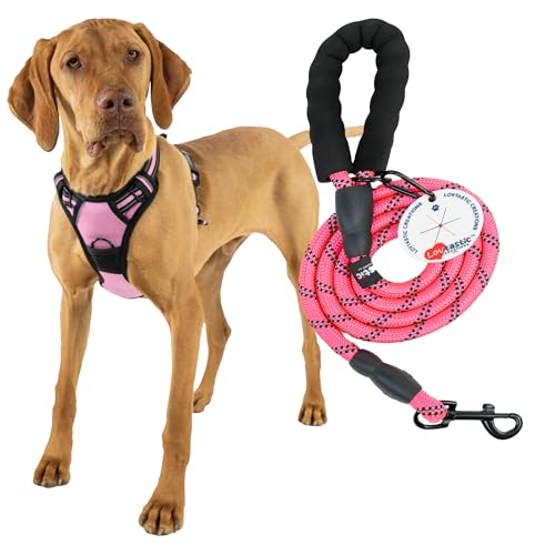 Lovtastic Creations Reflektierendes Hundegeschirr, mit Hundeleine und Kotbeutelhalter, reflektierend, kein Würgen, Größe S, 3-teilig von Lovtastic Creations
