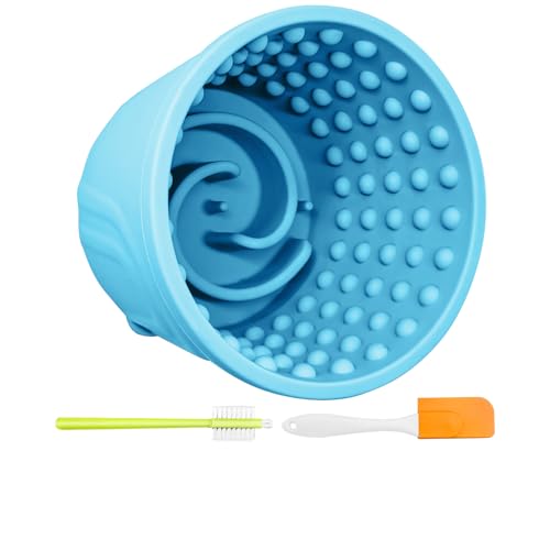 Leckmatte für Hunde, Leckmatte, Leckerli-Spender, Angstlinderung, langsamer Futterspender, 1 Stück, blau, Größe M, rutschfeste Leckschüssel für kleine, mittelgroße und große Rassen, BPA-freies Silikon Leckmatte für Hunde, Leckmatte, Leckerli-Spender, Angstlinderung, langsamer Futterspender, 1 Stück, blau, Größe M, rutschfeste Leckschüssel für kleine, mittelgroße und große Rassen, BPA-freies Silikon von Loyala