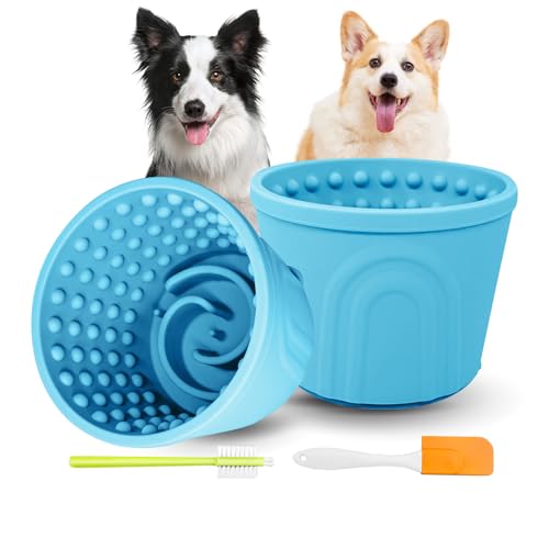 Leckmatte für Hunde, Leckmatte, Leckerli-Spender, Angstlinderung, langsamer Futterspender, 2 Stück, blau, Größe S, rutschfeste Leckschüssel für kleine, mittelgroße und große Rassen, BPA-freies Silikon Leckmatte für Hunde, Leckmatte, Leckerli-Spender, Angstlinderung, langsamer Futterspender, 2 Stück, blau, Größe S, rutschfeste Leckschüssel für kleine, mittelgroße und große Rassen, BPA-freies Silikon von Loyala