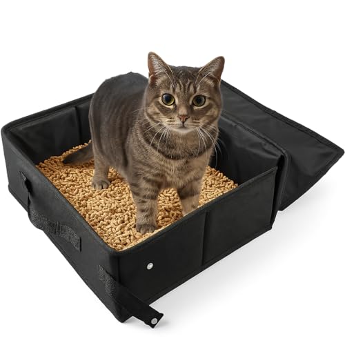 Loyareal Tragbare Reise-Katzentoilette für Katzen, Klein Faltbare Reise-Katzentoilette mit Reißverschluss Deckel, Kein Geruch, Wasserdicht, Auslaufsicher, für Auto Hotel und Outdoor, Schwarz Loyareal Tragbare Reise-Katzentoilette für Katzen, Klein Faltbare Reise-Katzentoilette mit Reißverschluss Deckel, Kein Geruch, Wasserdicht, Auslaufsicher, für Auto Hotel und Outdoor, Schwarz von Loyareal