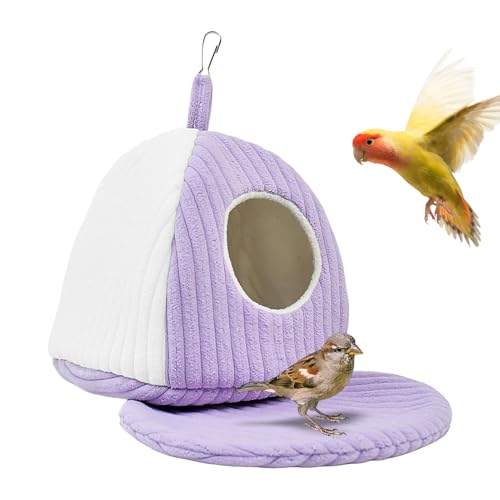 Lpoppcx Vogelbett,9,8 Zoll Mit Kissen Papageiennest Winter Warm Vogelnest Haus, Warmes Vogelbett Wellensittich Nest Vogelnest Höhlen Schlafplätze, Vogelhütte Käfig Zelts, Wellensittich Zubehör von Lpoppcx