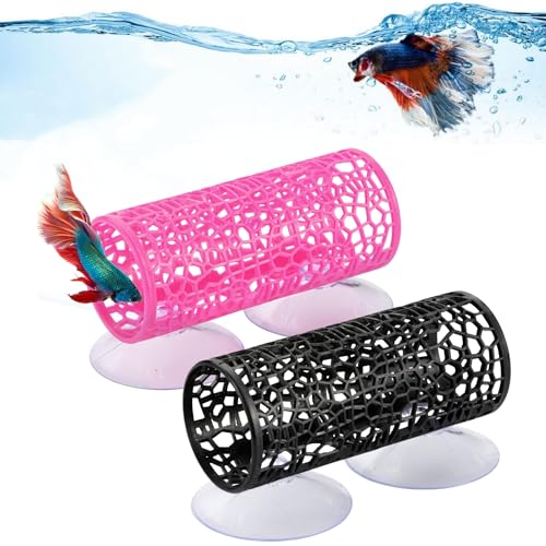 Lpraer Betta Aquarium-Zubehör, Betta-Blatt-Pad, simulierende Höhlen, natürlicher Lebensraum für Laichplätze, Ruhebeet, Aquarium-Dekoration, kleine Garnelenzucht (2 Tunnel) von Lpraer