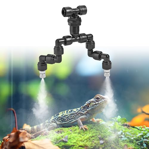 Lpraer Reptilien Terrariendüse 360 Grad einstellbar Reptilie Fogger Sprinkler Spray Kühlung System Misting Düse für Reptiles Aquarium Tank Regenwald Beregnungsanlage Terrarium Zubehör, 2 Düsen Lpraer Reptilien Terrariendüse 360 Grad einstellbar Reptilie Fogger Sprinkler Spray Kühlung System Misting Düse für Reptiles Aquarium Tank Regenwald Beregnungsanlage Terrarium Zubehör, 2 Düsen von Lpraer