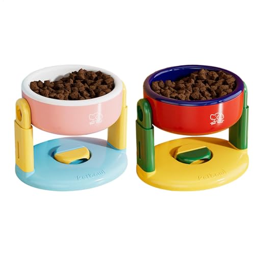 Erhöhte Katzentoilette, Erhöhte Futternapf, schräge Lebensmittelschale, verstellbar, leicht zu reinigen, leicht, geeignet, 14,5 cm, Rosa, Rot, für Kätzchen, Welpen Erhöhte Katzentoilette, Erhöhte Futternapf, schräge Lebensmittelschale, verstellbar, leicht zu reinigen, leicht, geeignet, 14,5 cm, Rosa, Rot, für Kätzchen, Welpen von Lpsdssre