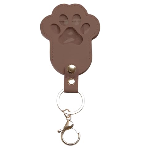 Lpsdssre Katzenhaarschlüsselkain, einfacher Zugang, 12,6x5.6x0,5 cm, Pet Memorial Organizer, Pfotenformatkollektor, PU -Ledermaterial für die Pendelverkehrsschule von Lpsdssre
