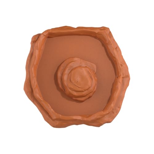 Lpsdssre Schildkrötenbadbecken, Reptilienbadeschale, Terrariumwasserschale, Kompatibilität Mit Mehreren Spezies, Stabile Anti-SL, Naturalistische Aktivitätszone, 19x18.3x3,3 cm, Für Reptilien von Lpsdssre