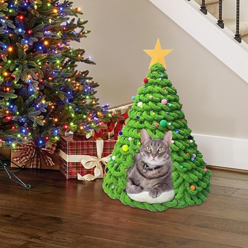 Lpsdssre Weihnachtsbaum Katzenhaus Material,Katzenbett Material Set | Gemütliches SchlafHöhlenbett für Katzen Hunde Haustiere Lpsdssre Weihnachtsbaum Katzenhaus Material,Katzenbett Material Set | Gemütliches SchlafHöhlenbett für Katzen Hunde Haustiere von Lpsdssre