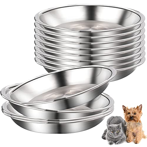 Futternäpfe aus Edelstahl, flach, für kleine Hunde und Katzen, 12 Stück Futternäpfe aus Edelstahl, flach, für kleine Hunde und Katzen, 12 Stück von Lragvtbk
