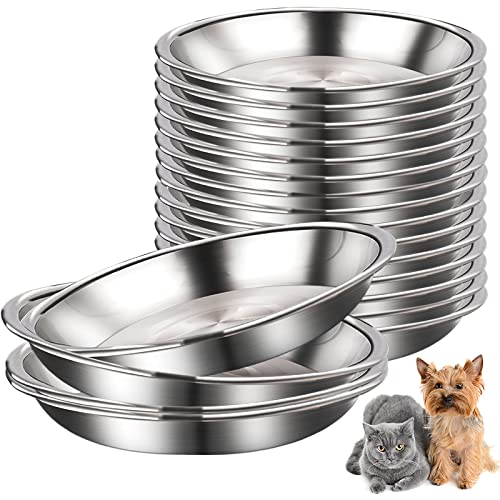24 Stück Edelstahl Katzennäpfe Flach Haustier Futter Ersatz Schnurrhaare Relief Katze Wassernapf für kleine Hunde und Katzen 24 Stück Edelstahl Katzennäpfe Flach Haustier Futter Ersatz Schnurrhaare Relief Katze Wassernapf für kleine Hunde und Katzen von Lragvtbk