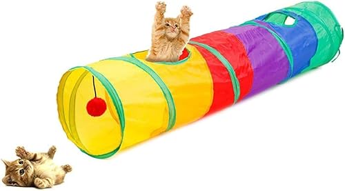 Spieltunnel Katze - Kaninchen Tunnel - Faltbarer Krabbeltunnel für Katzen, Kaninchen & kleine Haustiere - 115cm Langer Spieltunnel mit hängendem Ball – Robuster & platzsparender Haustiertunnel Spieltunnel Katze - Kaninchen Tunnel - Faltbarer Krabbeltunnel für Katzen, Kaninchen & kleine Haustiere - 115cm Langer Spieltunnel mit hängendem Ball – Robuster & platzsparender Haustiertunnel von Lrocotanc