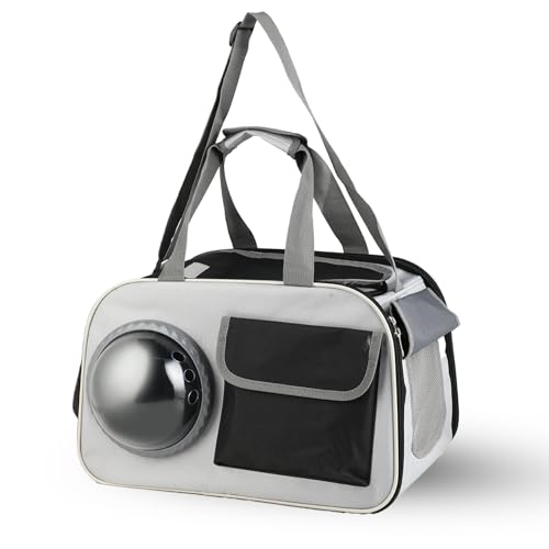 Transporttasche für Katze Hund bis 6kg - Faltbare Tragebox für Auto Flugzeug Zug - Mittel Kleine Haustiere - Stabile Stoffbox 45x26x28 cm - Für Cat Dog Reisetasche Transportbag von Lrocotanc