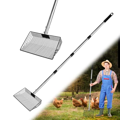 25,4 cm große Metall Hühnerkotschaufel, Hühnerkotschaufel für Sand mit verstellbarem Edelstahlgriff, Hühnerstallschaufel für Sand geeignet für Hühnerstall, Kaninchenstall, Stall, Garten 25,4 cm große Metall Hühnerkotschaufel, Hühnerkotschaufel für Sand mit verstellbarem Edelstahlgriff, Hühnerstallschaufel für Sand geeignet für Hühnerstall, Kaninchenstall, Stall, Garten von LrqzHsyl