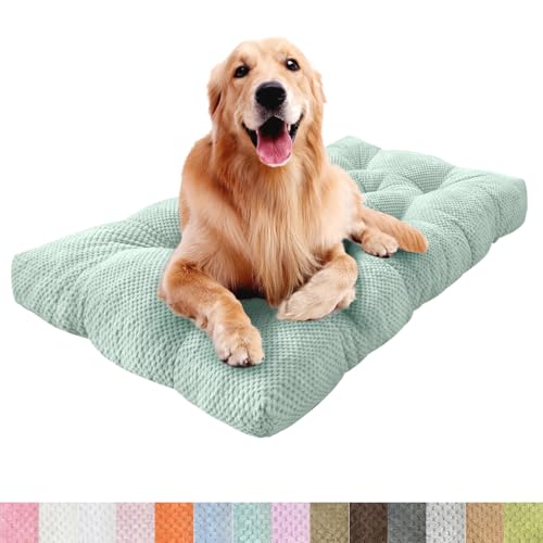 Lsjoaw Orthopädisches Hundebett 135x90x8cm Grosse Hunde Hundecouch Plüsch Hundekissen rutschfest Unterseite Mittelgroße Hundekörbchen Dog Bed Kleine Hundesofa BlaugrüN von Lsjoaw
