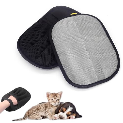 Ltsbaed 2 Stück Double-Sided Pet Grooming Gloves, Pet Hair Remover Gloves, Reusable Pet Hair Remover Glove, Doppelseitige Antistatische Haustier Handschuh, Für Kleidung Sofas (Fünf-Finger-Stil) von Ltsbaed
