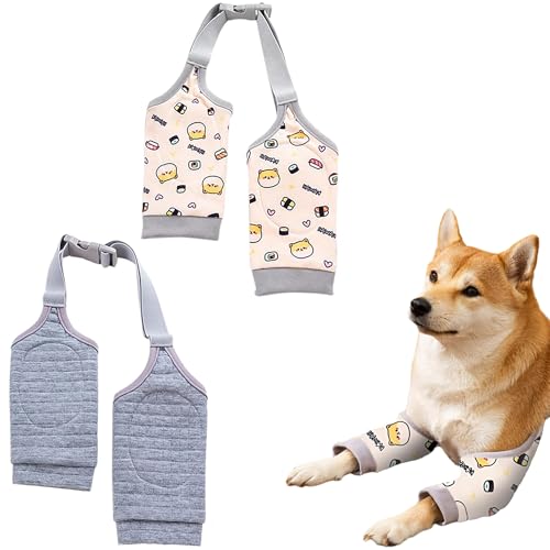 Ltsbaed Hundebeinschutz, 2 Stück Recovery Sleeve Hund, Kniebandage Hund Hinterbein, Hund Chirurgie Recovery Sleeve für Vorderbeine, für mittelgroße und große Hunde (Gelb, Grau XXL) von Ltsbaed