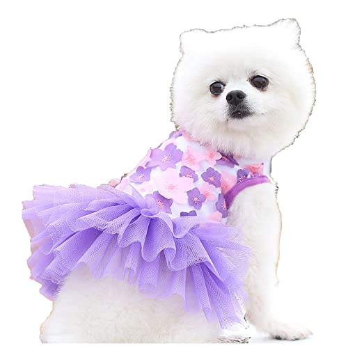 LtuzPet Blumenrock für Katzen, Hunde, Mädchen, Haustiermantel, Prinzessinnenkleid, Katze, Welpen, Gazekleid von LtuzPet