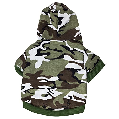 LtuzPet Camo Hund Hoodie Haustier Camouflage Sweatshirt mit Hut Hund Outfit Overalls Katze Sweatshirt von LtuzPet