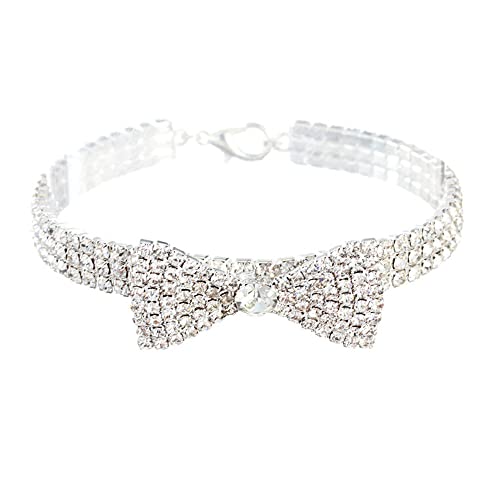 LtuzPet Diamanten Haustierhalsband mit Schleife, verstellbar, mit Strasssteinen, Hochzeit, Hund, Katze, Diamant-Halsband LtuzPet Diamanten Haustierhalsband mit Schleife, verstellbar, mit Strasssteinen, Hochzeit, Hund, Katze, Diamant-Halsband von LtuzPet