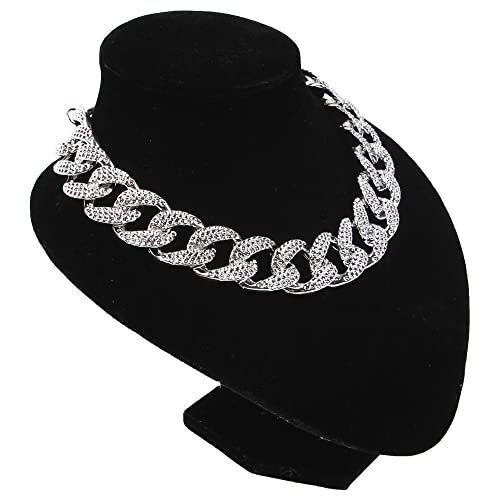 LtuzPet Kette Hundehalsband, verstellbares kubanisches Kettenhalsband aus Metall, für Welpen, K-Silber von LtuzPet
