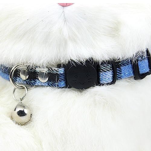LtuzPet Halsband für Katzen und Hunde mit Glöckchen, verstellbar, langlebig, mit Haustieren, gewebt, lässig, Glocke, Katzenhalsband, Blau von LtuzPet