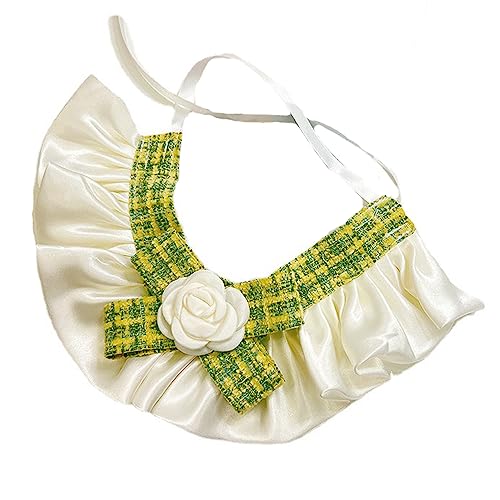 LtuzPet Haustier Dekoration Haustier Lätzchen Kamelie Haustier Halsband Katze Hals Hund Mund Schal Spitze Haustier Haustier Haustier Lätzchen Dekoration Katze Hund Fliege Ornament (M, Grün) von LtuzPet