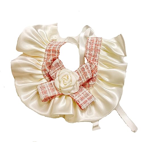 LtuzPet Haustier Dekoration Haustier Lätzchen Kamelie Haustier Halsband Katze Hals Hund Mundschal Spitze Haustier Haustier Haustier Lätzchen Dekoration Katze Hund Fliege Ornament (XL, Rosa) von LtuzPet