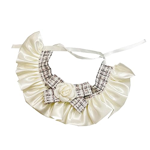 LtuzPet Haustierdekoration Haustier Lätzchen Kamelie Haustier Halsband Katze Hals Hund Mund Schal Spitze Haustier Haustier Haustier Lätzchen Dekoration Katze Hund Fliege Ornament (L, Grau) von LtuzPet