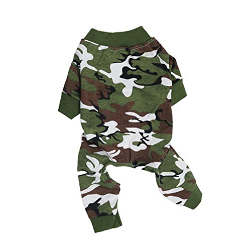 LtuzPet Hunde-Body mit Tarnmuster, einteiliger Overall, Haustier-Camouflage-Schlafanzug, Einteiler mit 4 Beinen von LtuzPet