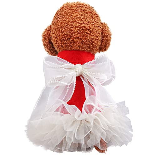 LtuzPet Hunde Spitze Kleid Hund Katze Prinzessin Kleid mit Perlen Thermo Katze Bekleidung Hochzeit Party Kleid für kleine Haustiere von LtuzPet